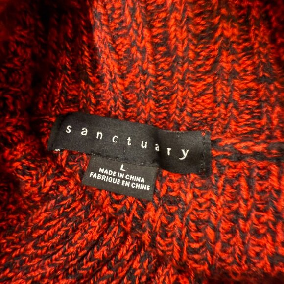 Sanctuary Relaxed Neck Red & Black Sweater Size Large - Picture 2 of 6
